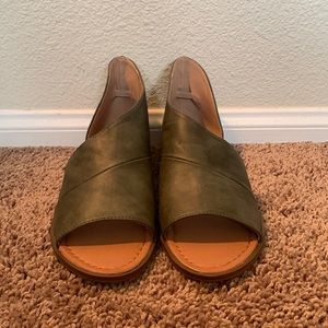 Olive Green slip on flats/Shoes